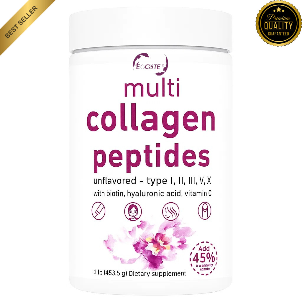 1 lb Multi Collagen Peptides Powder Hydrolyzed Protein Peptide Type I,II,III,V,X