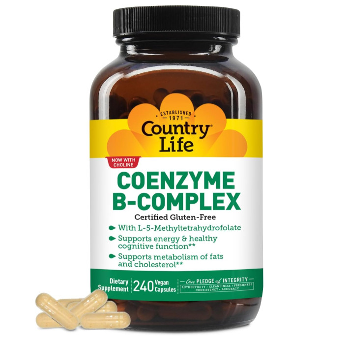 Country Life Coenzyme B-Complex – 120 Vegan Capsules x 2-pack ( Total 240 caps )