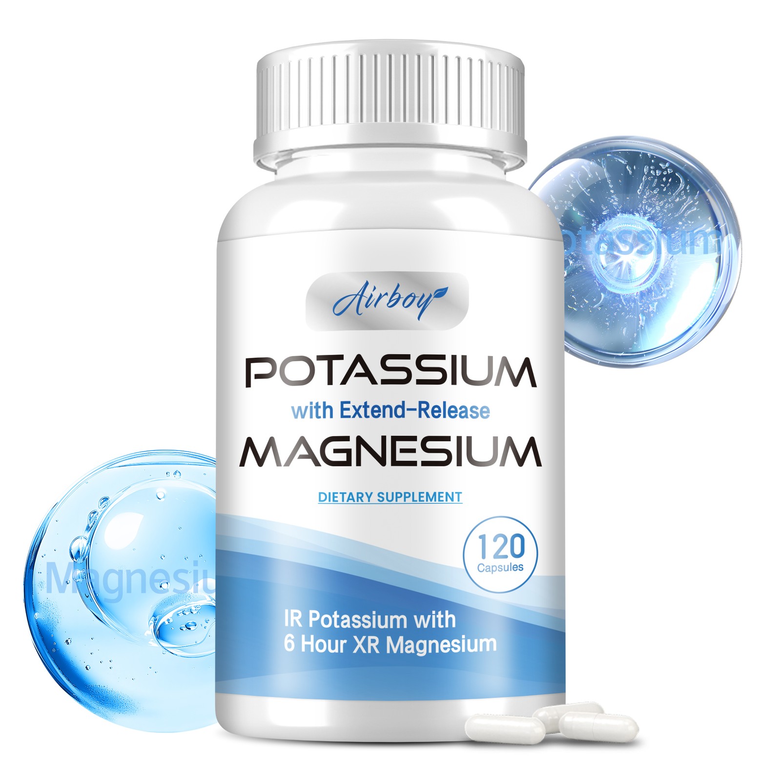 Potassium + Magnesium – Supports Blood Pressure and Heart Health, Muscle Health.