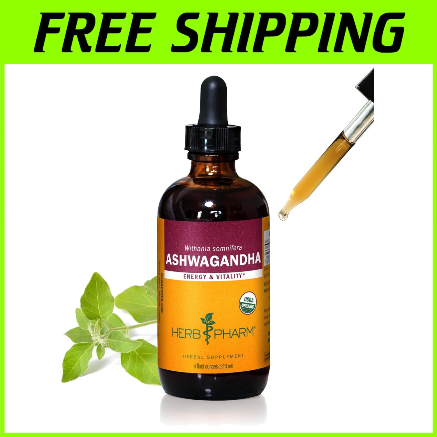 Certified Organic Ashwagandha – Liquid Energy Extract