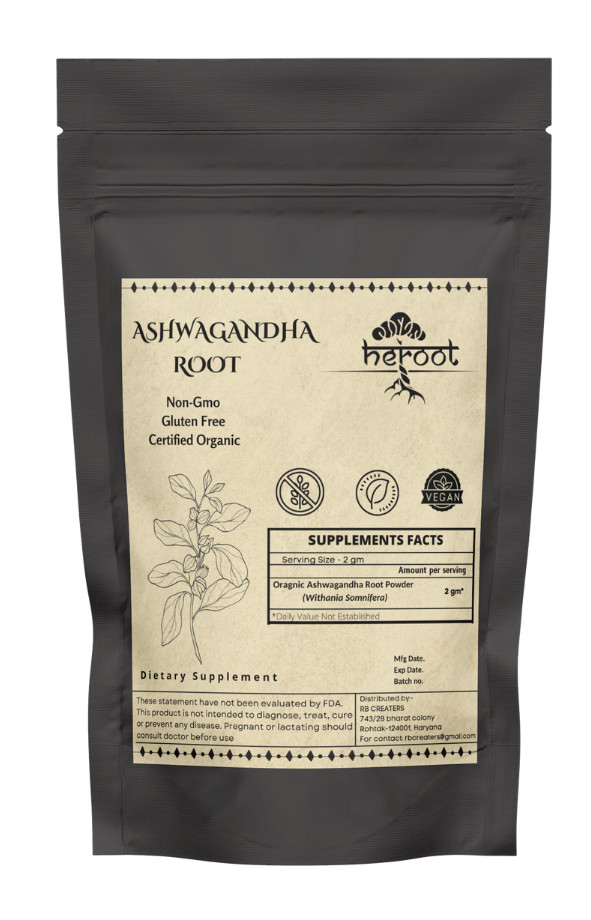 Ashwagandha Powder Organic Root Capsules Black Pepper Supplement Extract Withani