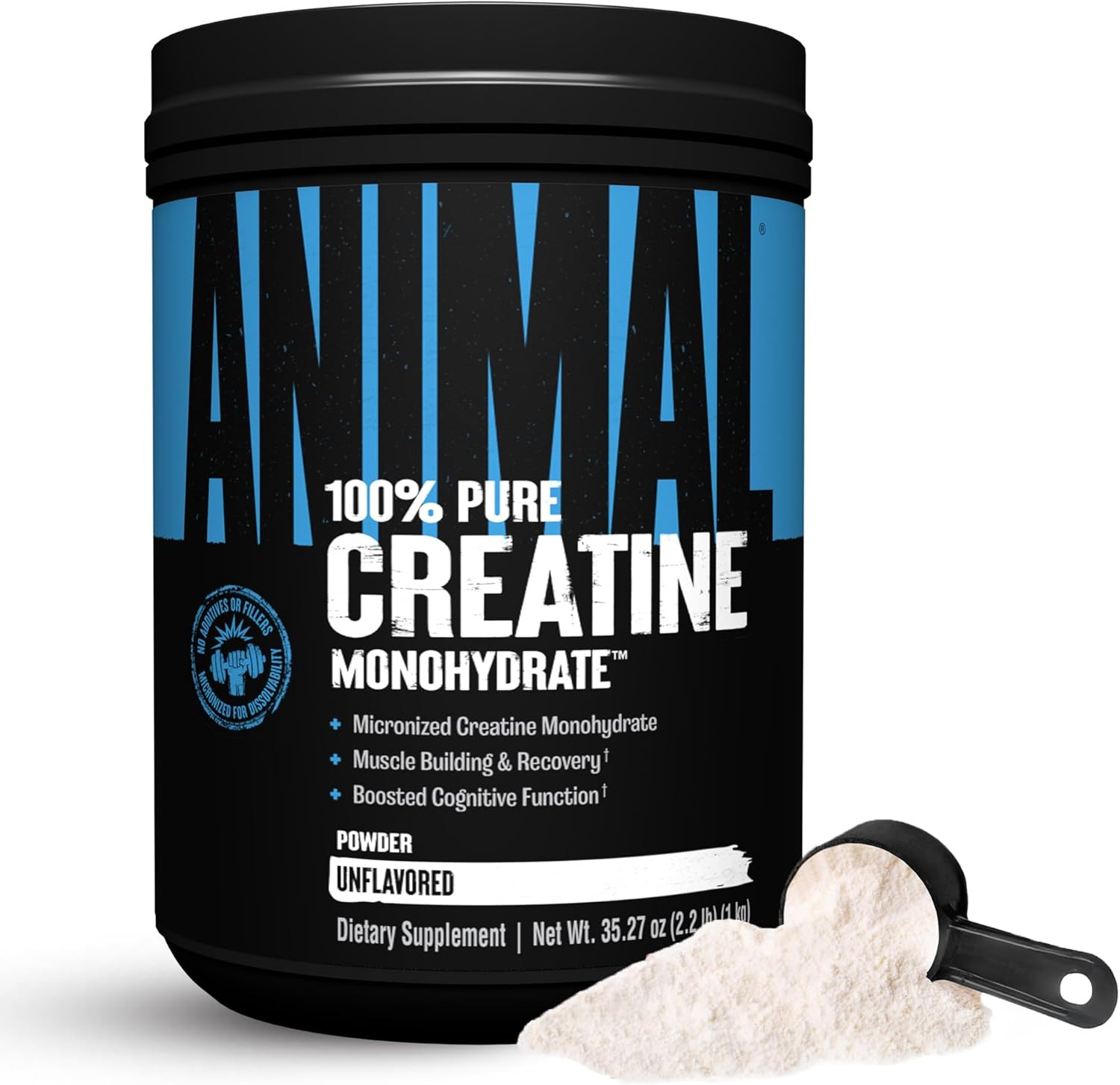 Animal Creatine Monohydrate Powder 1kg Unflavored Micronized Muscle Strength