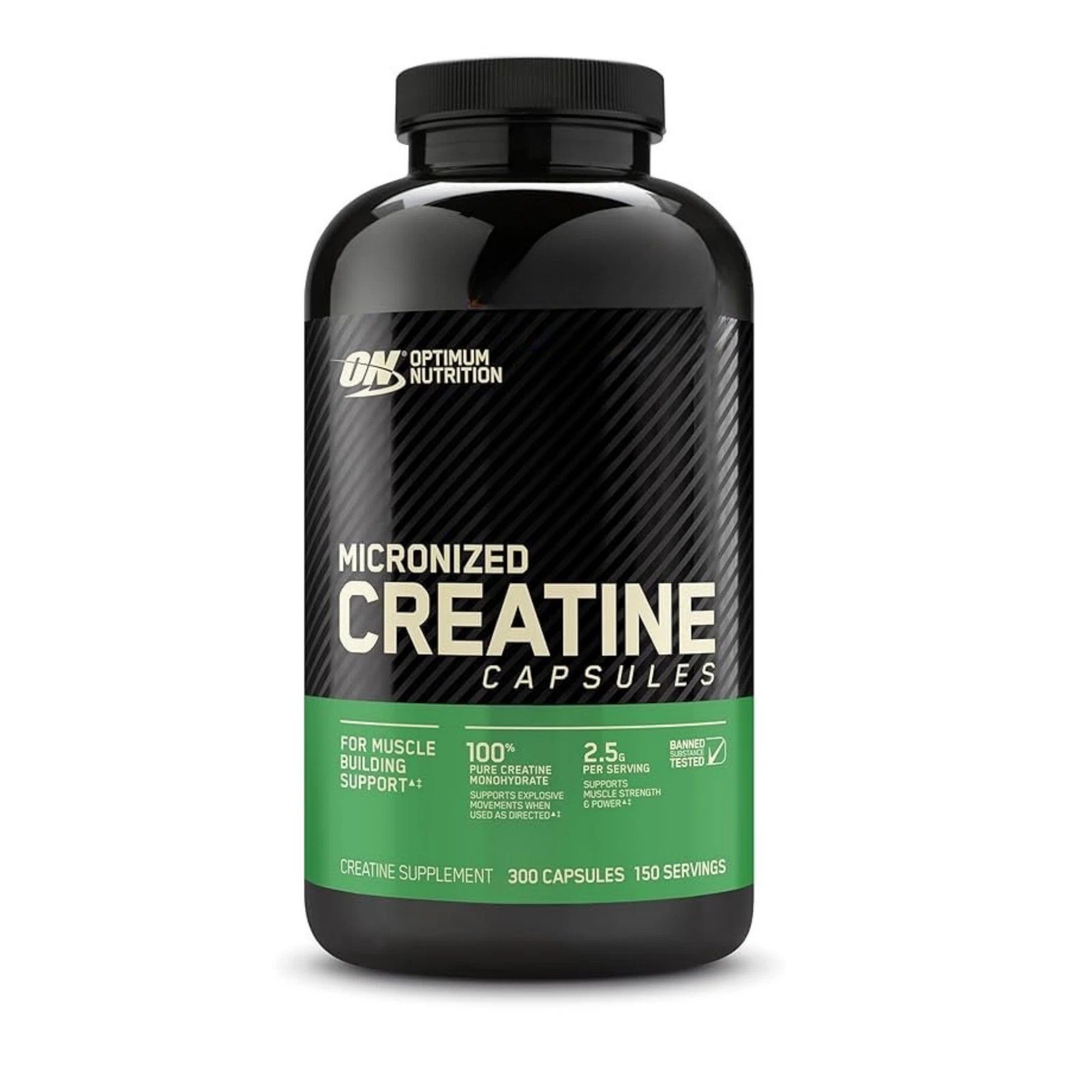 Optimum Nutrition Micronized Creatine 2500mg 300 Caps | Muscle Strength Power