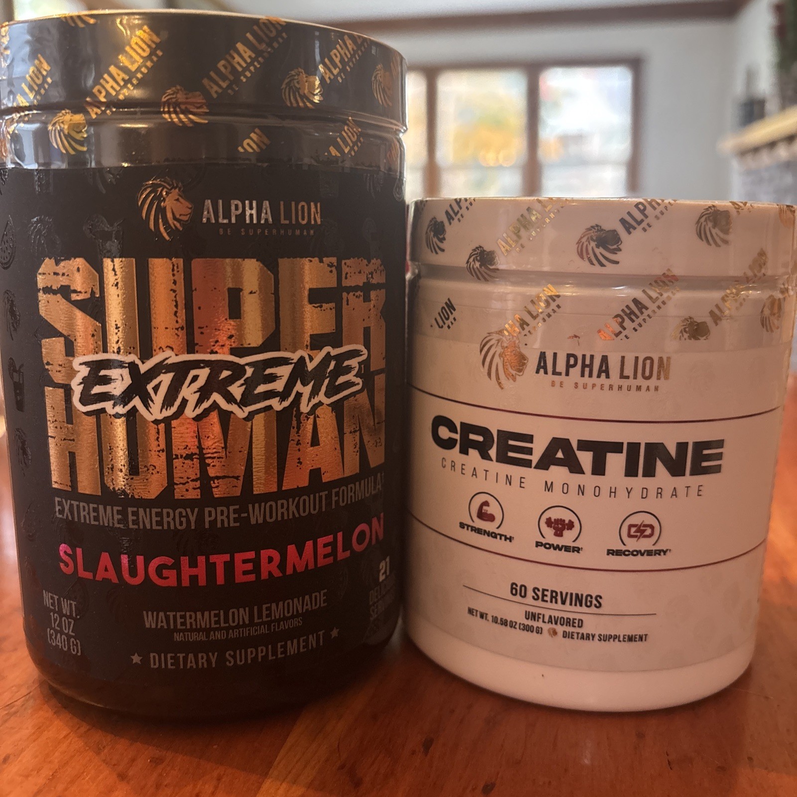Superhuman Extreme Slaughtermelon 12oz & Alpha Lion Creatine Unflavored 10oz