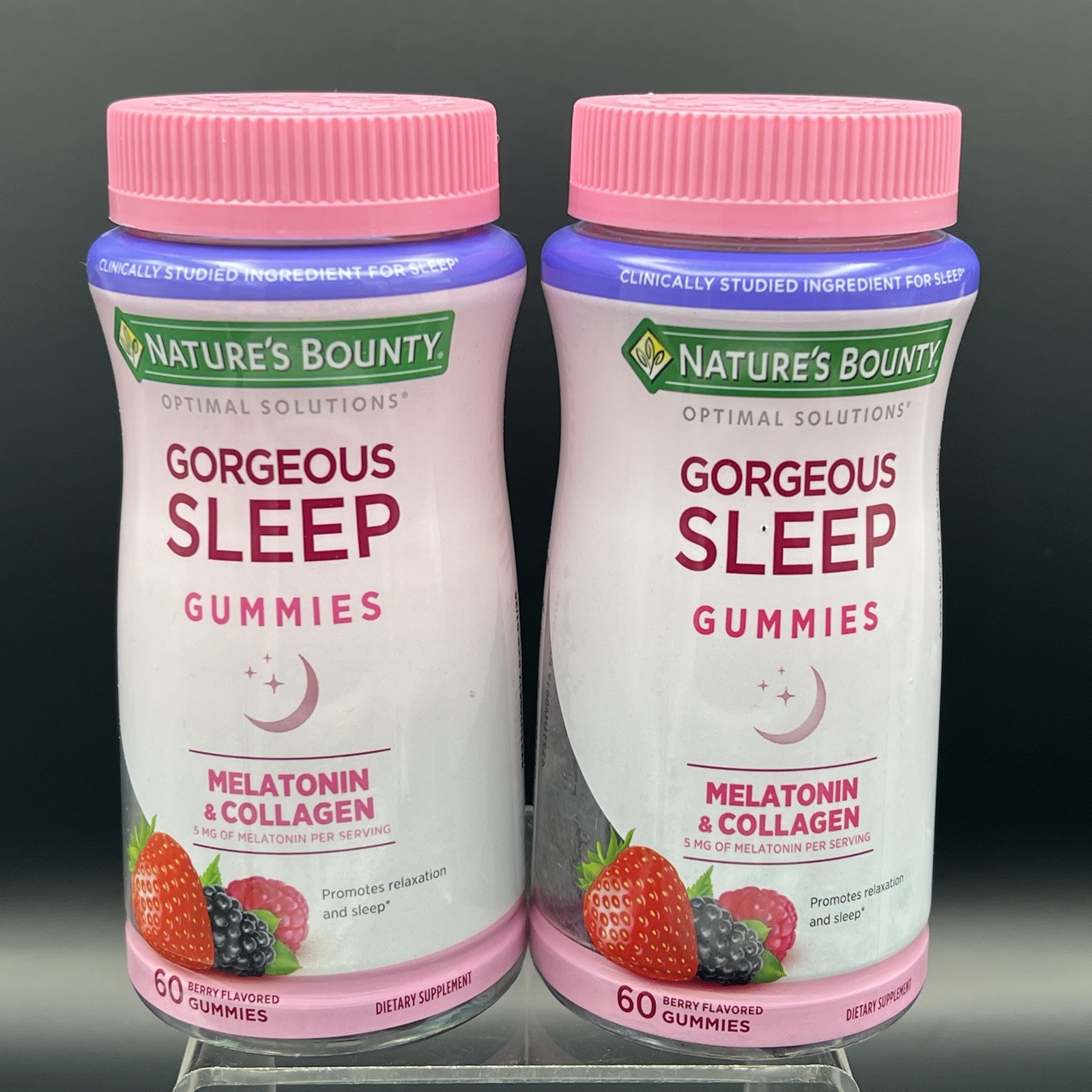 Lot of 2 Nature’s Bounty Gorgeous Sleep Melatonin Gummies – 5mg -2×60 – Ex: 1/26