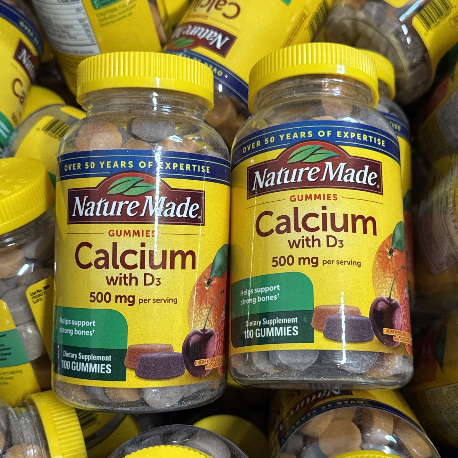 (2) Nature Made Calcium w/Vitamin D3 500mg Strong Bones 100Ct Gummies Exp 02/26