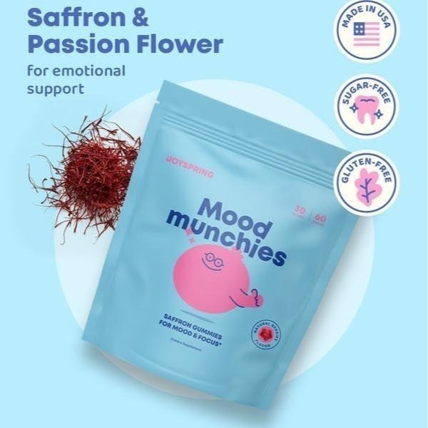 JoySpring Mood Munchies – Saffron Gummies for Mood & Focus