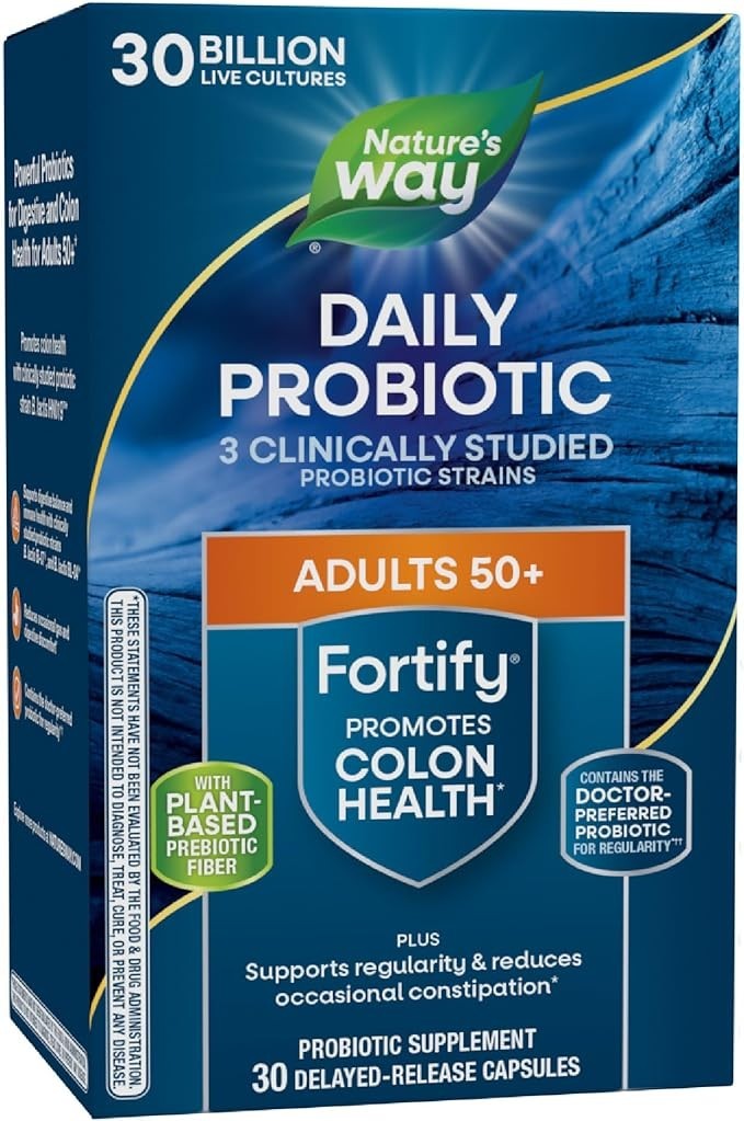 Nature’s Way Daily Probiotic  Adults 50+ 30 Billion Cultures 30ct Exp 05/26