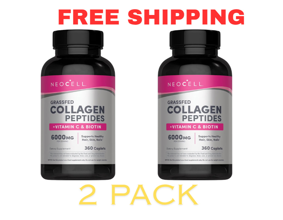NeoCell Collagen Peptides 6000mg – 360 Caplets – 2 Pack – Free Shipping