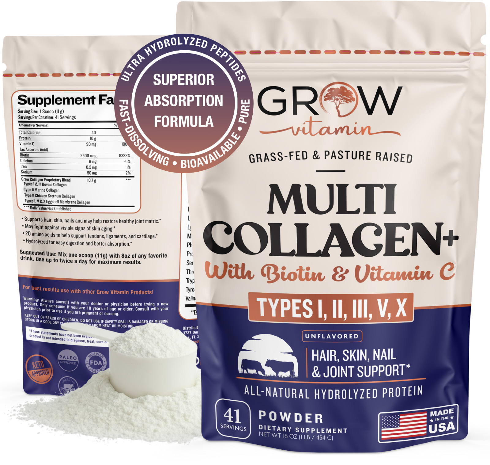 Live Conscious Collagen Peptides Powder -Hair, Skin, Nail – Collagen Supplements