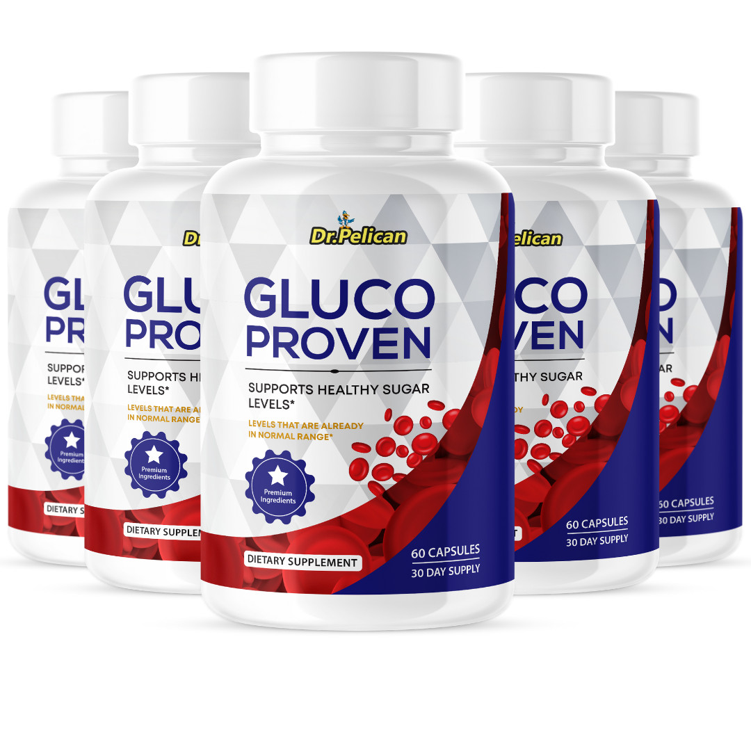 Gluco Proven- Cardiovascular Health, Blood Pressure & Sugar Support- 5 Bottles