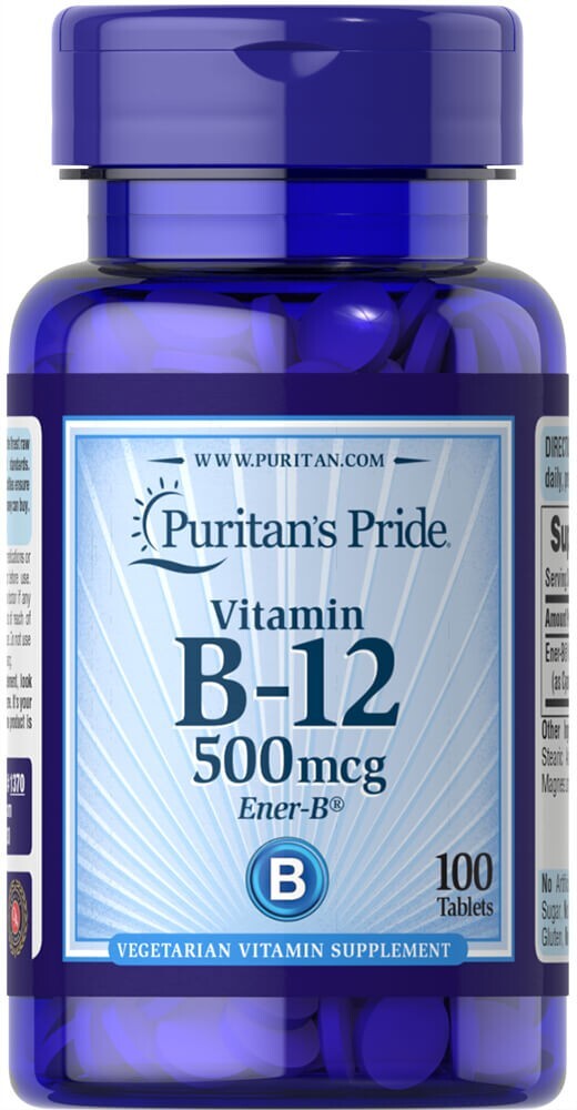 Puritan’s Pride Vitamin B-12 500 mcg  – 100  tablets