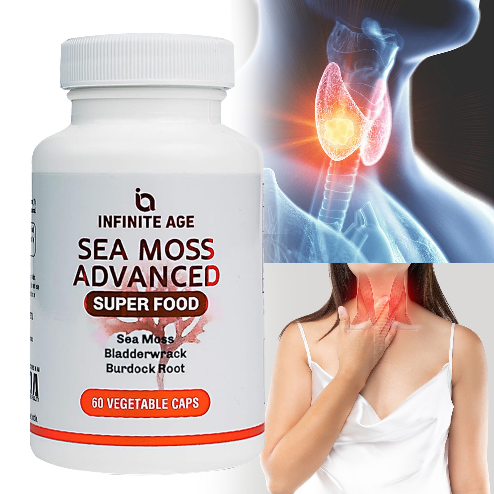 Infinite Age Sea Moss Advanced Superfood – Burdock, Bladderwrack, Thyroid Care