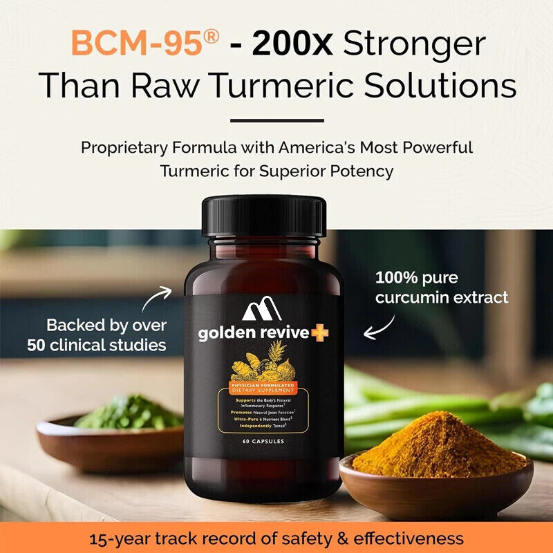 Golden Revive+joint support containing quercetin, magnesium, and turmeric