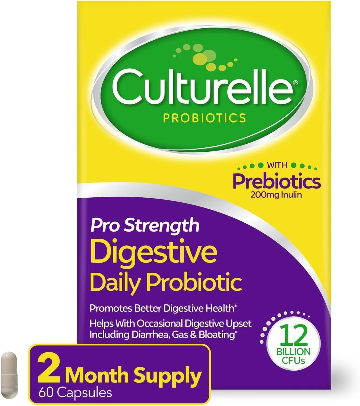 Culturelle Pro Strength – Daily Probiotic Prebiotic 60 Ct Capsules *EXP 07/2026*