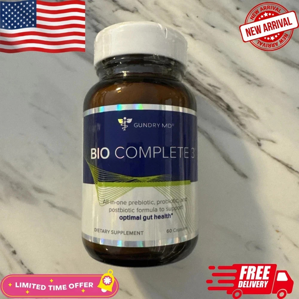 BIO COMPLETE 3 Capsules 60 Count NEW PREBIOTIC, PROBIOTIC, POSTBIOTIC
