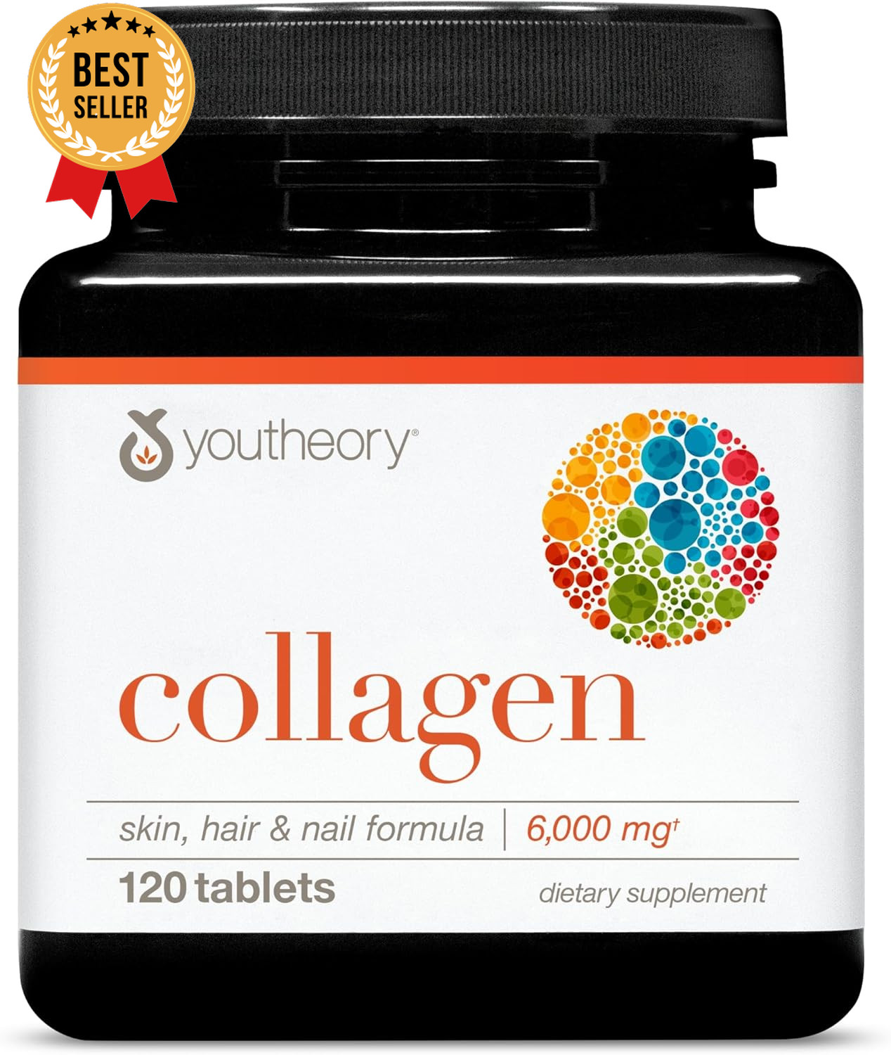 Collagen 6000mg w/ Vitamin C & Aminos 120 Tabs Hair Skin Nails Joint Support