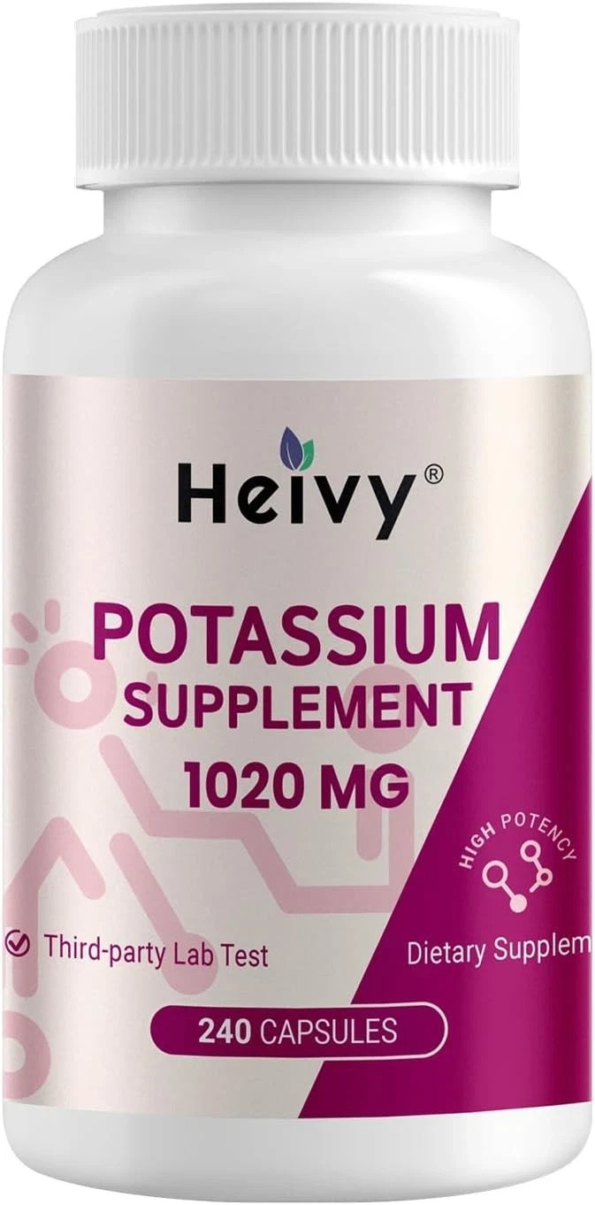 Potassium Supplement 1020 mg, Potassium Bicarbonate For Muscle Support, 240ct.