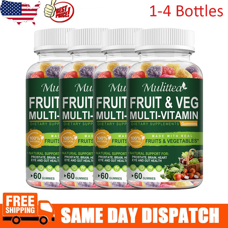1-4PCS VEGGIES & FRUIT Supplements 60 Veggie & Fruit Capsules Vitamins Minerals