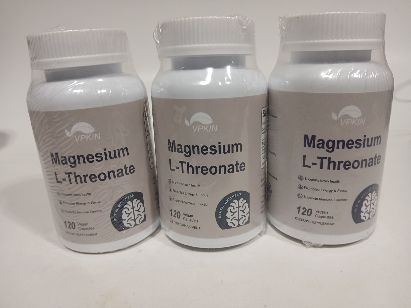 3PK-Magnesium L Threonate  – 120  Capsules – Non-GMO- Free Fast Shipping 03/27