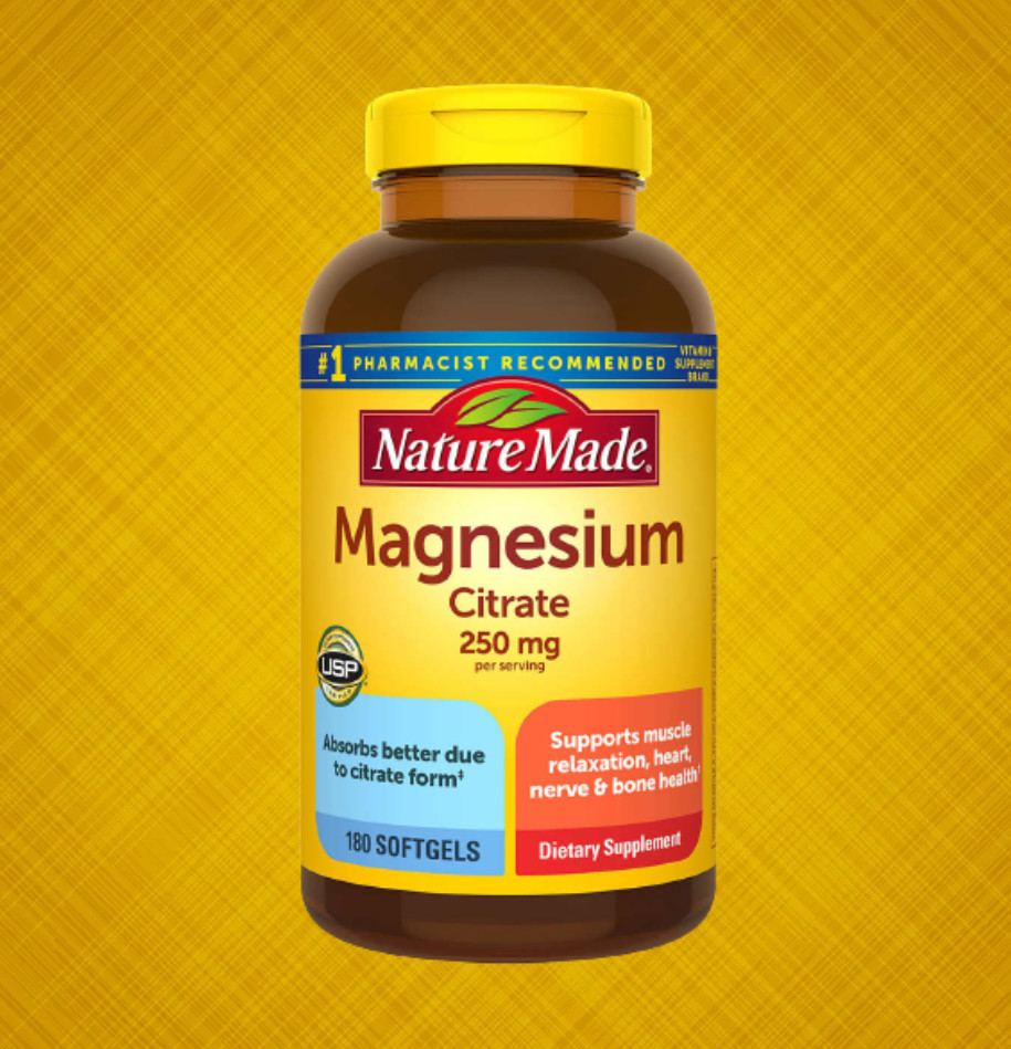 Nature Made Magnesium Citrate 250 mg, 180 Softgels