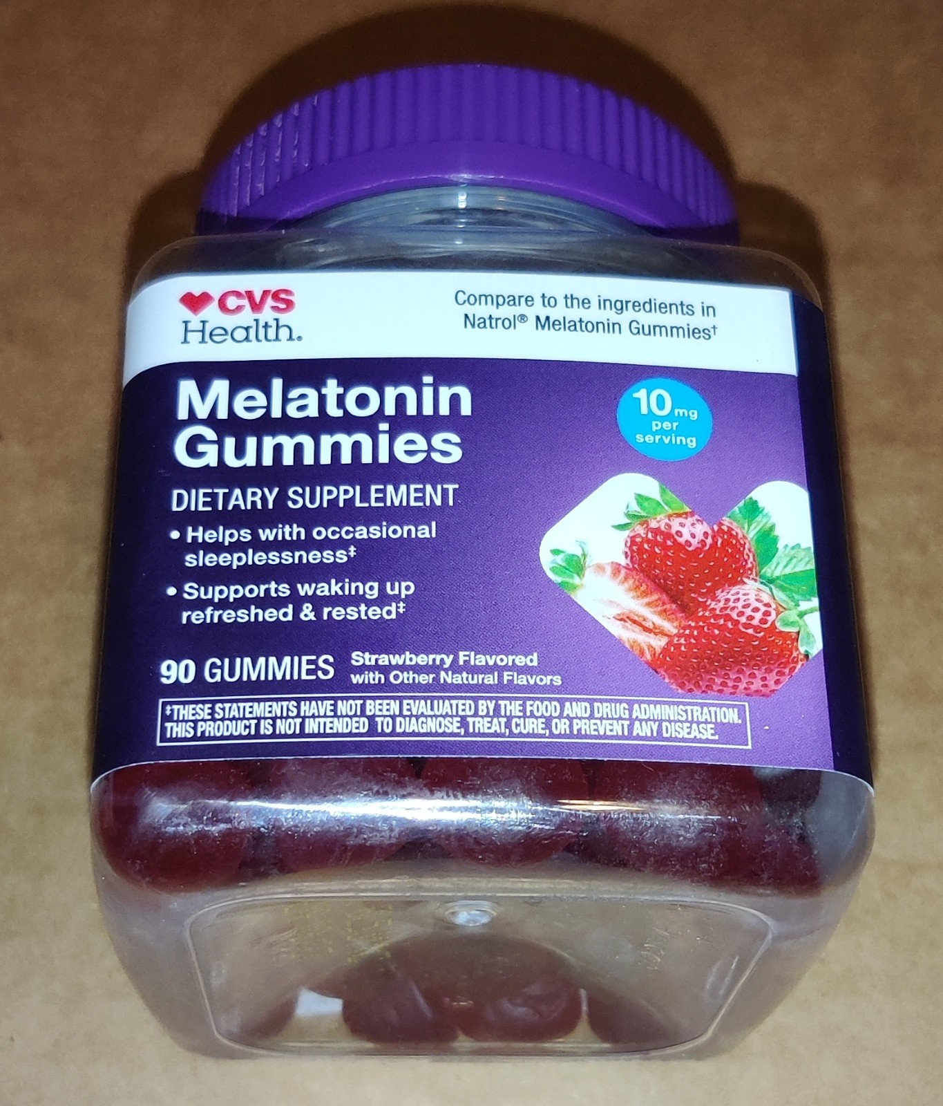CVS Health Melatonin Sleep Aid Gummies, 90 ct Strawberry