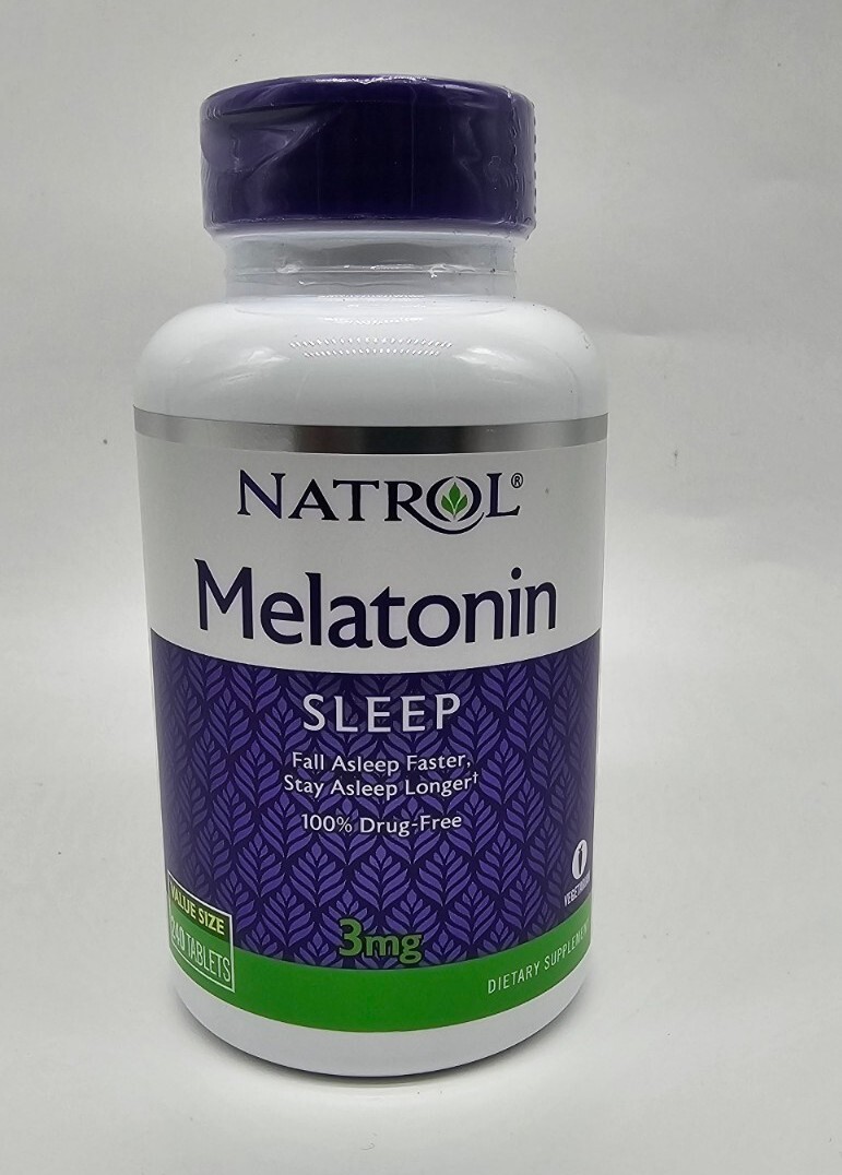 Natrol Melatonin 3 mg 240 Tablets Egg-Free, Fish Free, Milk-Free, 100% Drug Free