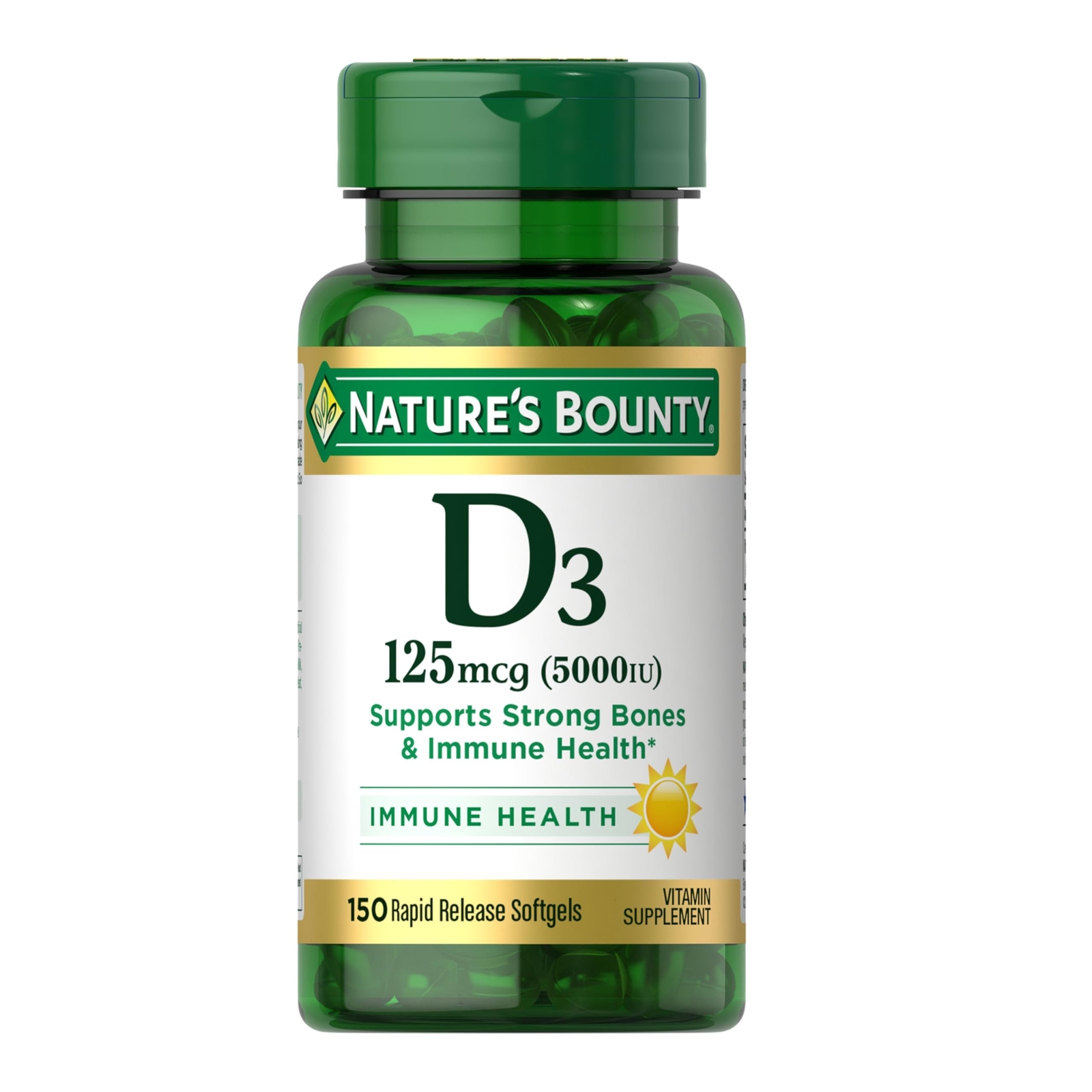 Vitamin D3 5000 IU Softgels Rapid Release Immune Support Vitamin D Supplement…