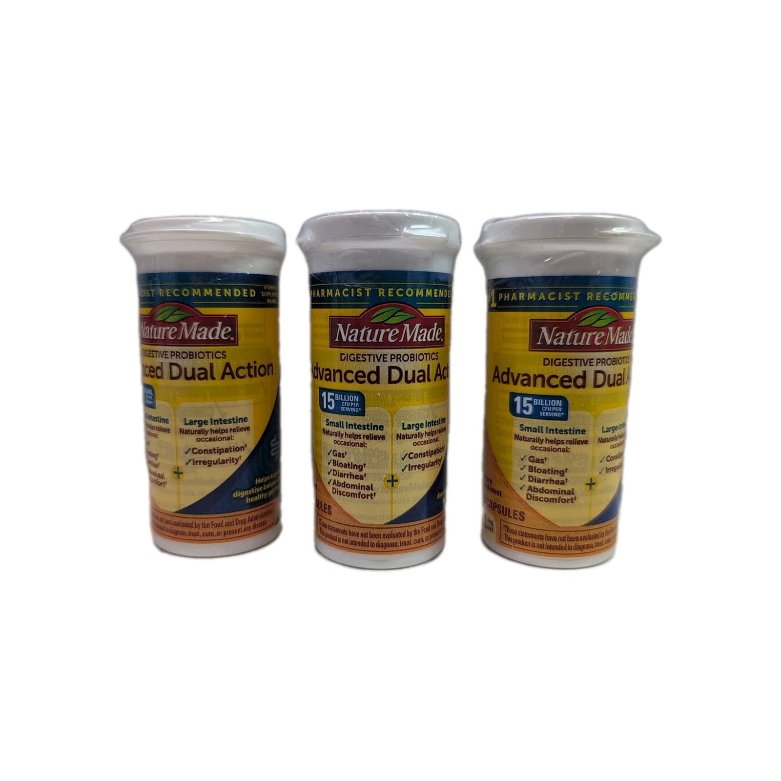 3 Nature Made Digestive Probiotics Advanced Dual Action 30 Capsules Exp: 12/25+