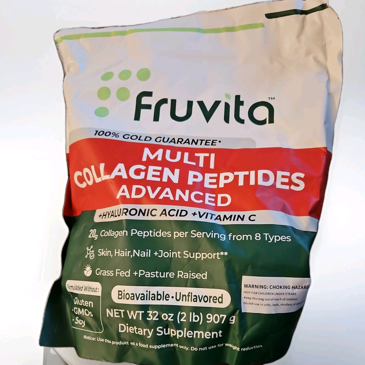 Fruvita Multi Collagen Peptides Advanced Dietary Supplement 32oz Exp 08/29/2027