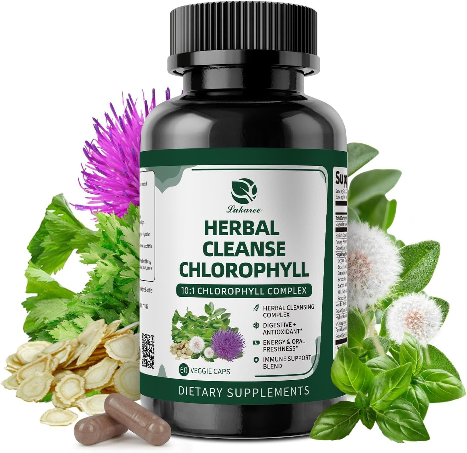 Chlorophyll Capsules 60 Veg Capsules | Premium Plant-Based Gut & Skin Health