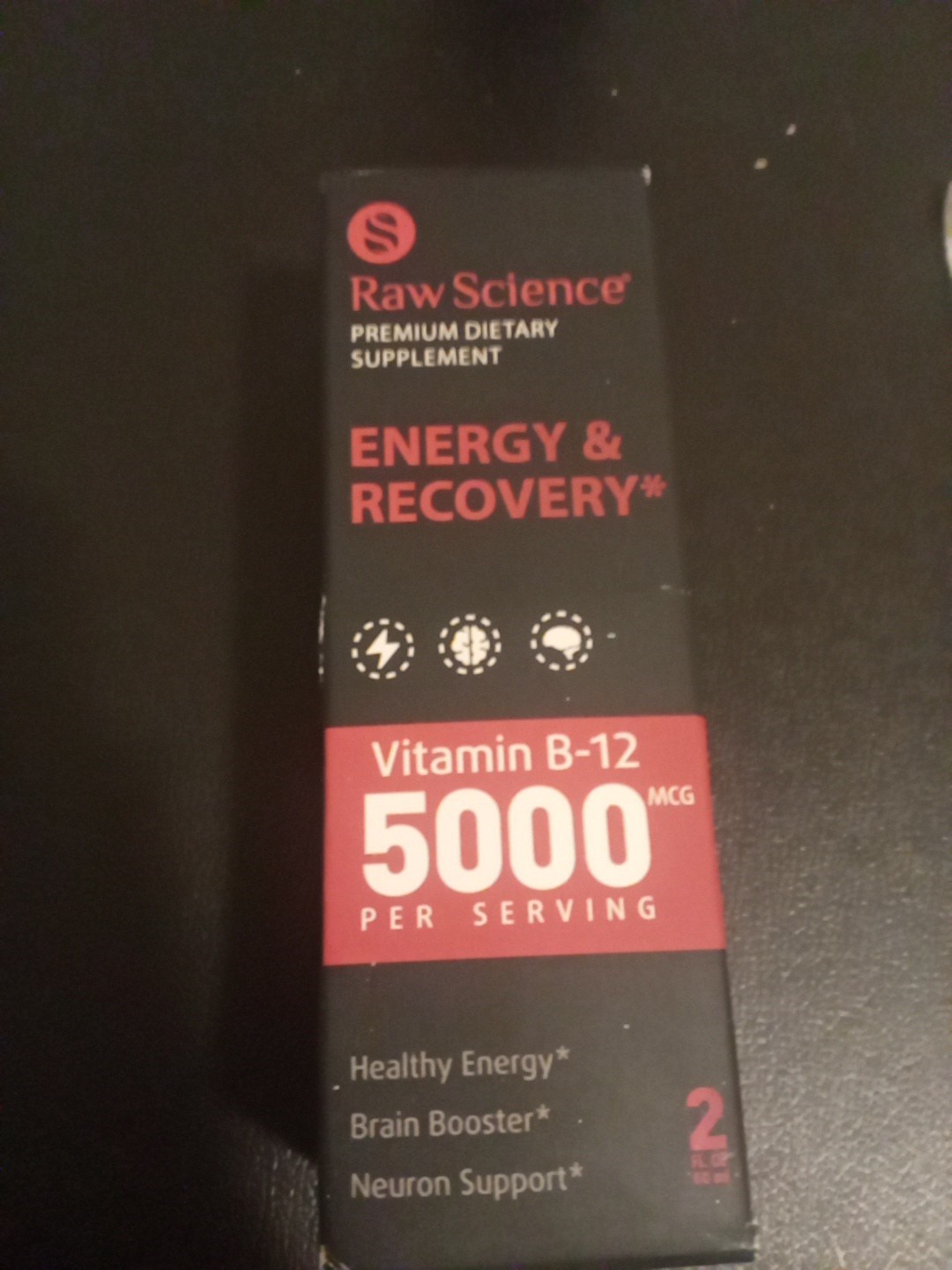 Raw Science Vitamin B-12 5000mcg Energy & Recovery Liquid Dropper Exp 12/26