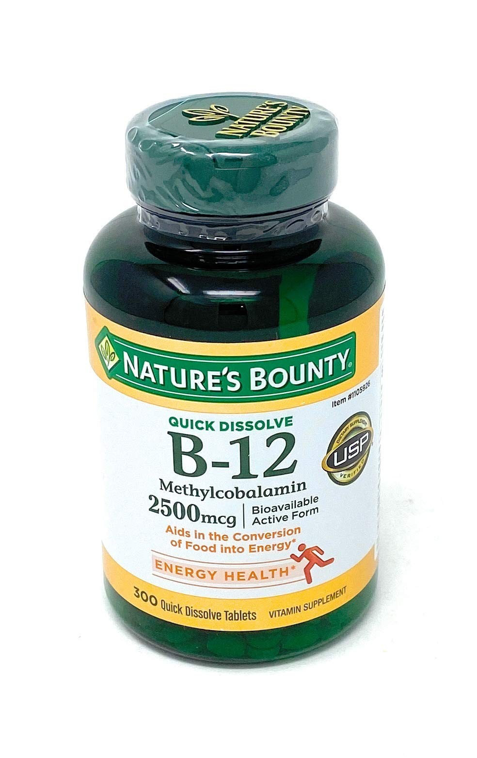Nature’s Bounty Quick Dissolve Fast Acting Vitamin B-12 2500 mcg, Natural Cherry