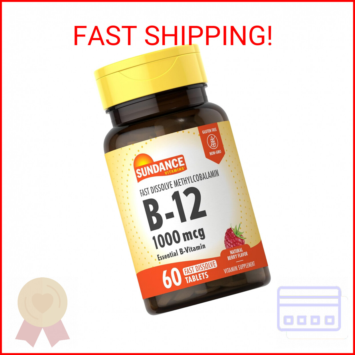 Sundance Vitamin B12 1000 mcg | Fast Dissolve Tablets | As Methylcobalamin | Veg