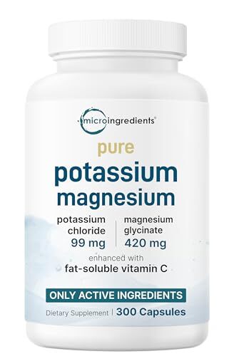 Pure Potassium Magnesium 300 CAPSULES – Supports Heart, Muscle & Nerve Health