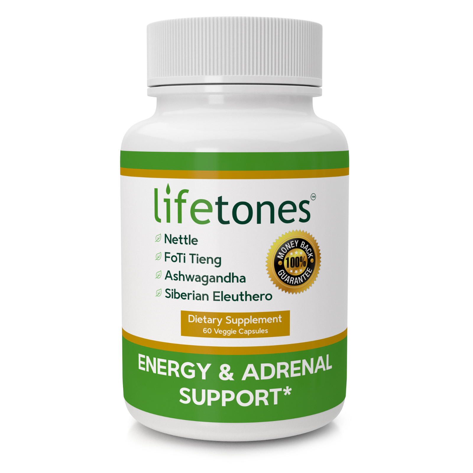 Lifetones Energy & Adrenal Support Capsules – 60 Count
