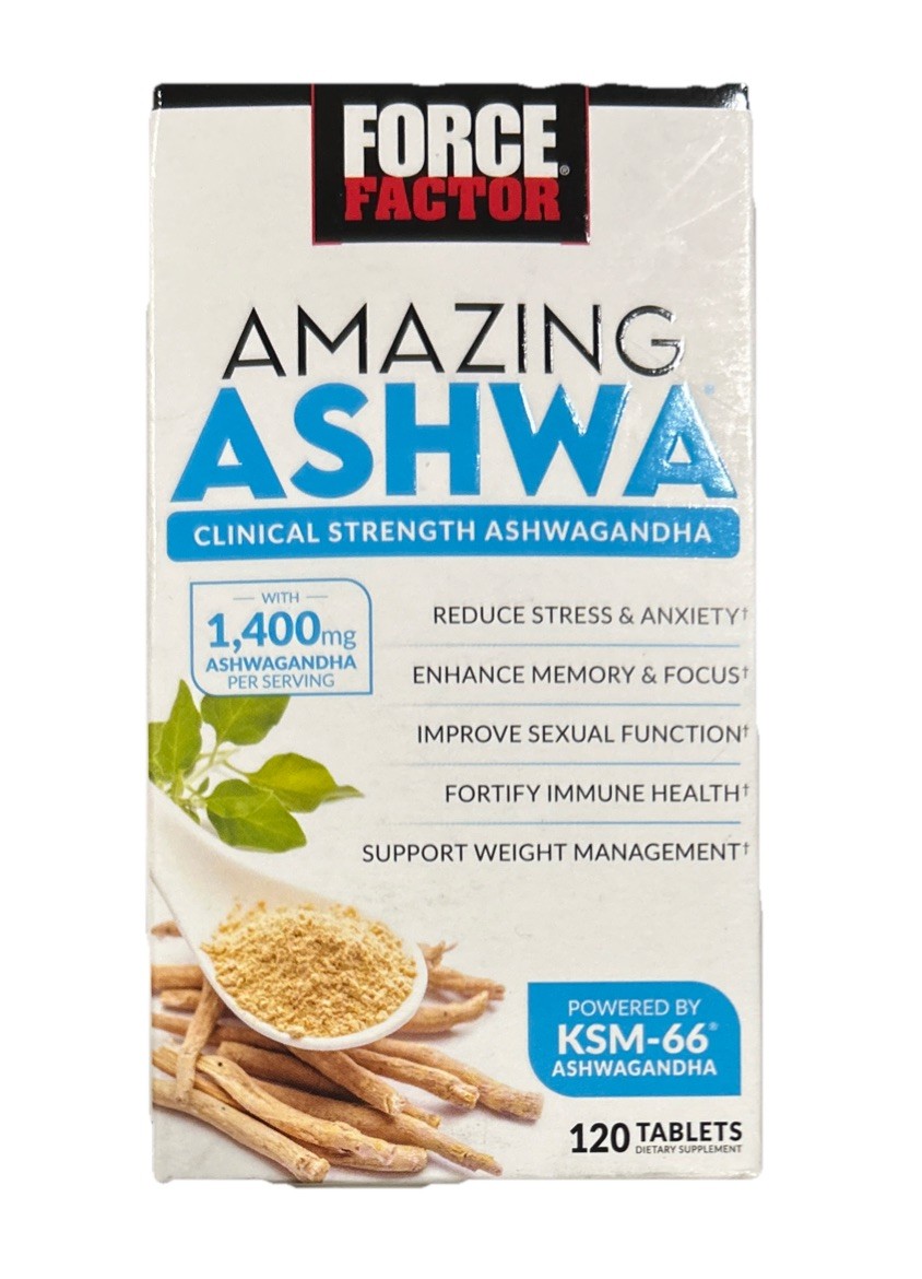 Force Factor Amazing Ashwa Tablets Ashwagandha Supplement 120 Tablets 12/27+