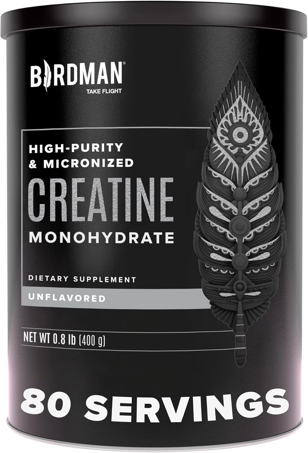 BIRDMAN Micronized Creatine Monohydrate Powder, Organic, Muscle Recovery, Caffei