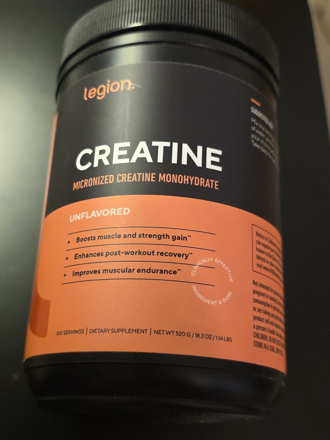 LEGION Micronized Creatine Monohydrate Supplement – Clean Creatine Powder for…