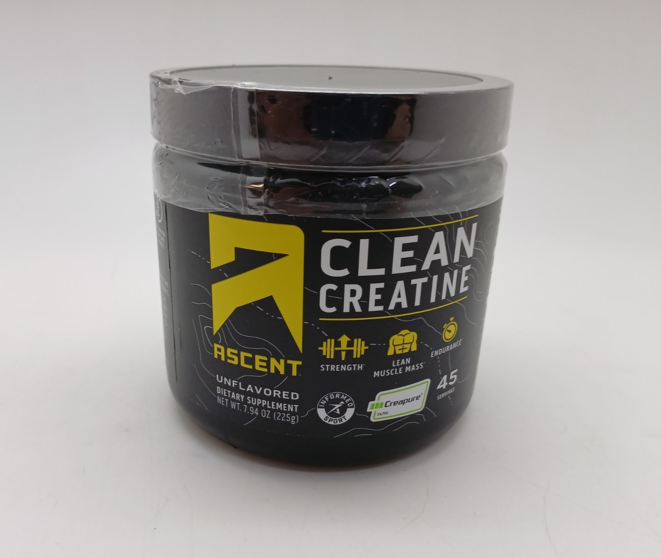 Ascent Clean Creatine Monohydrate 7.94 oz – Creapure – 45 Servings, 5g