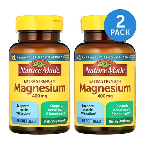 Nature Made Magnesium 400mg 60 Softgels 2 Pack Exp Aug/2026 New
