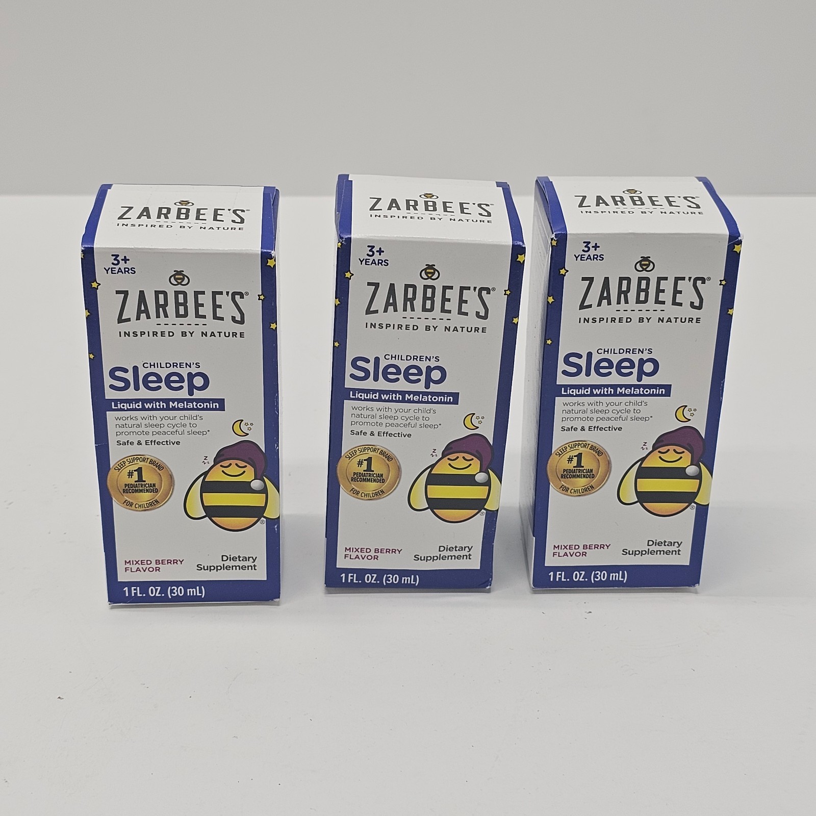 Zarbee’s Children’s Sleep Liquid with Melatonin, Mixed Berry, 3 Pack | Exp 02/27