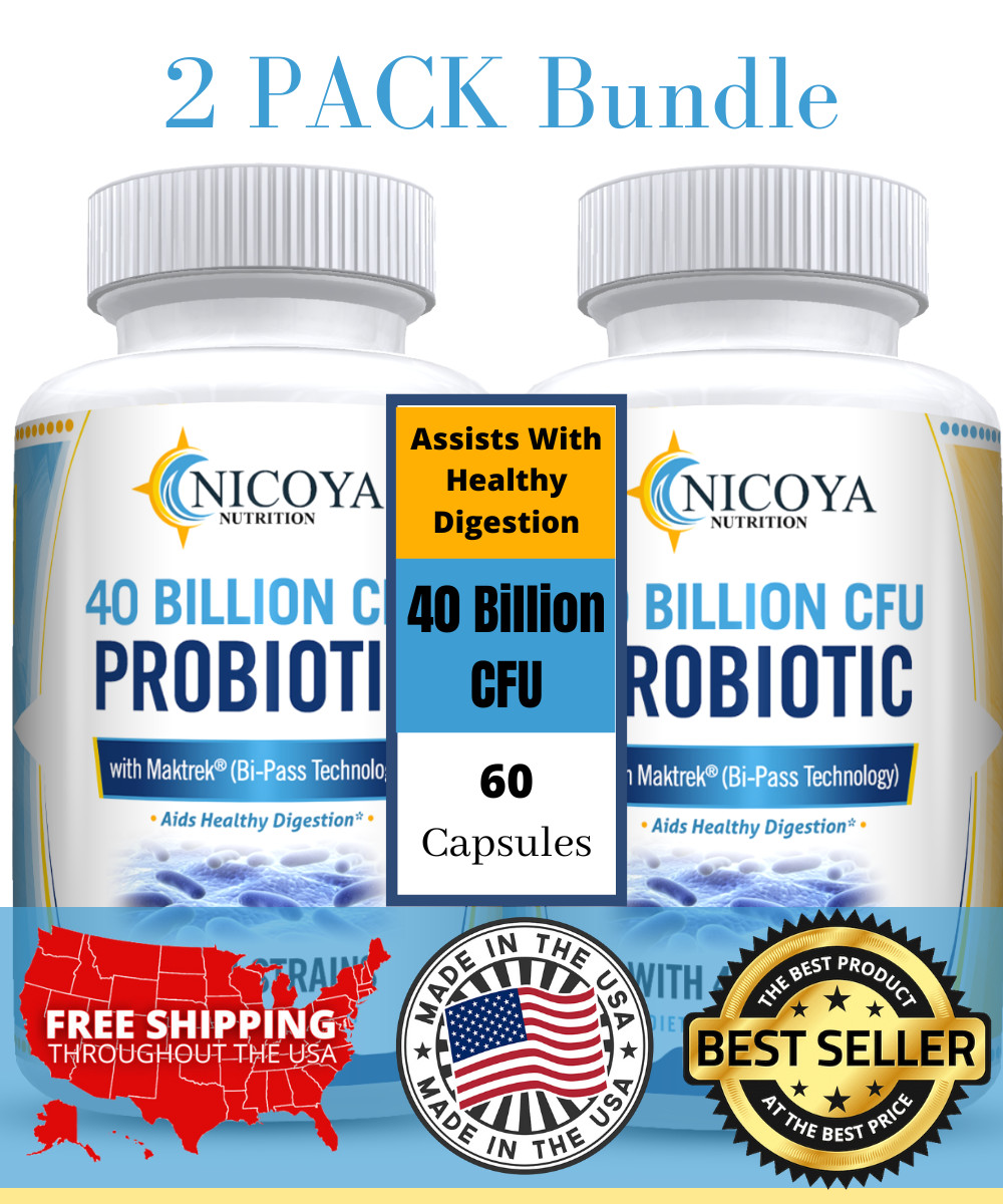 Probiotics 40 Billion CFU Potency Digestive Immune Health 120 Capsules USA  2 Pk