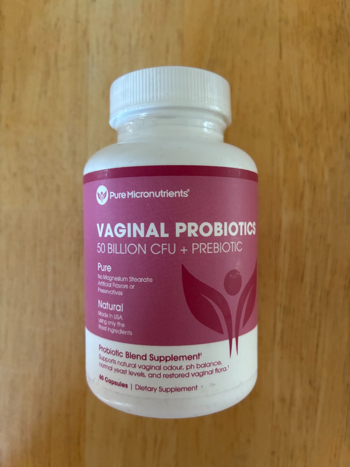 Pure Micronutrients Vaginal Probiotics 60 Capsules 50 Billion CFU + Prebiotic