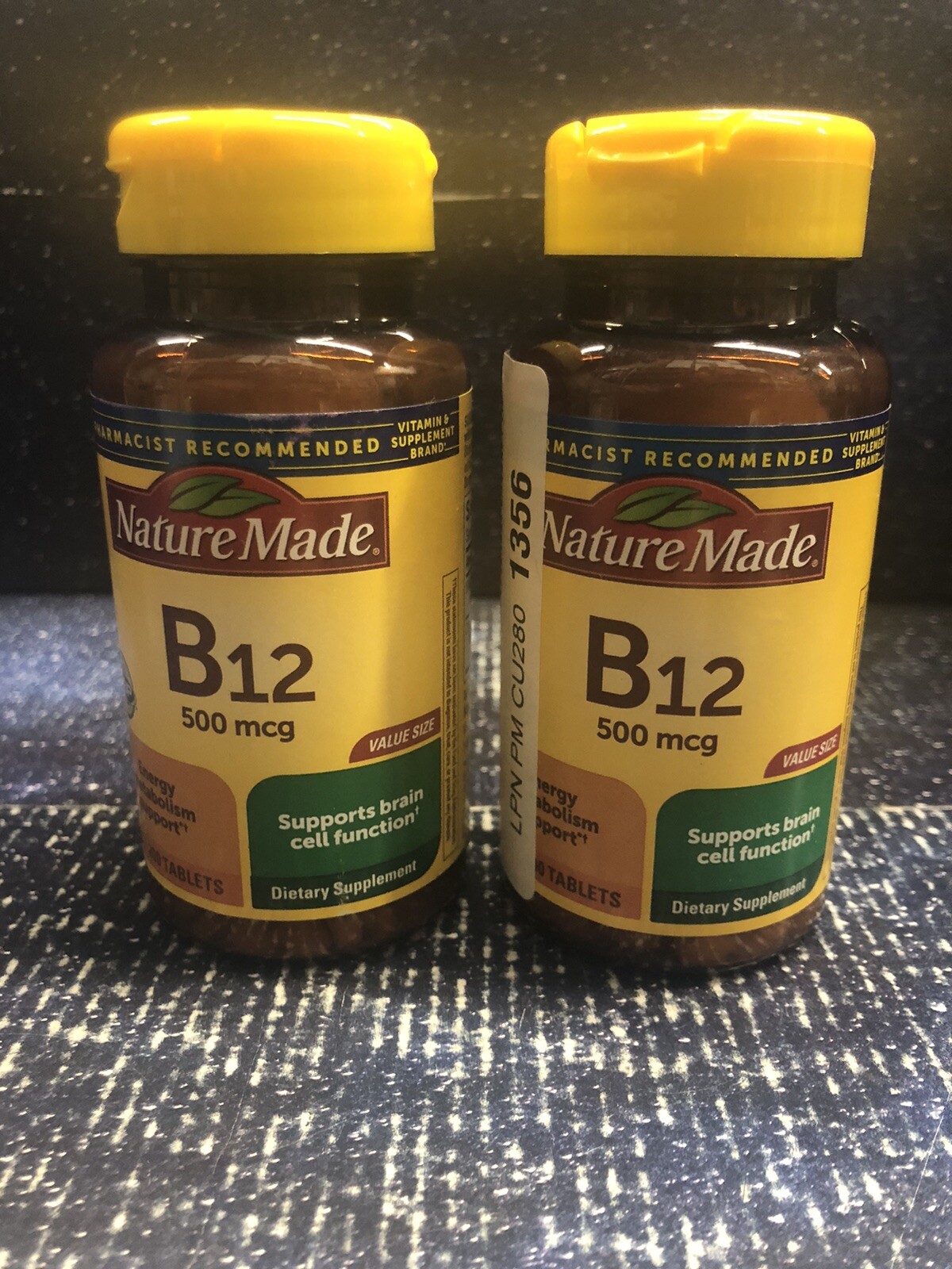 2xNature Made Vitamin B12 500 mcg Energy/Metabolism/Brain 200 Tablets Exp 05/25+