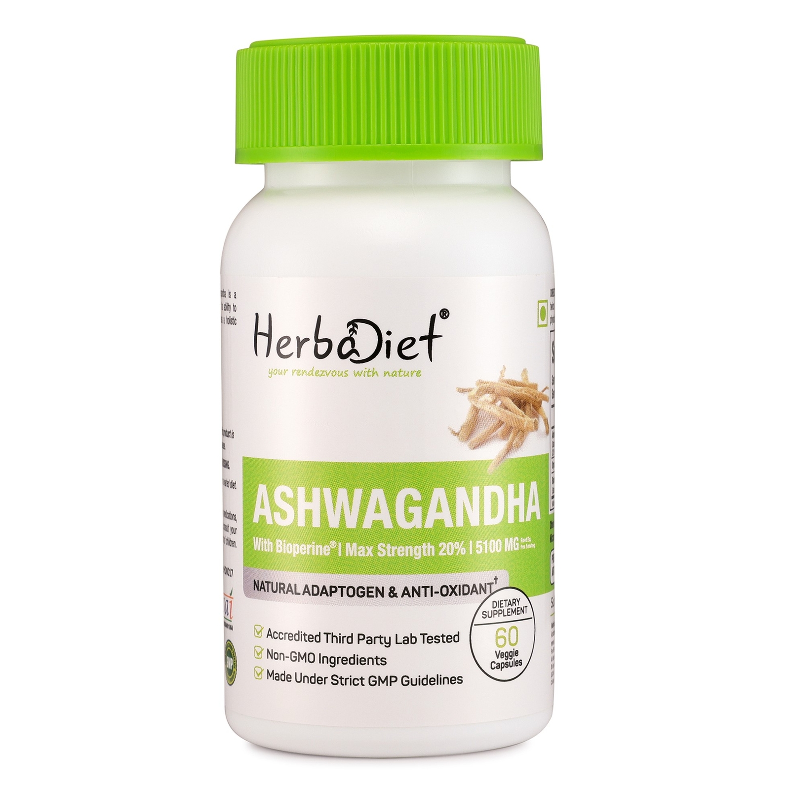 High Potency PURE Ashwagandha Root Extract 20% Withanolides Capsules Anti-Stress