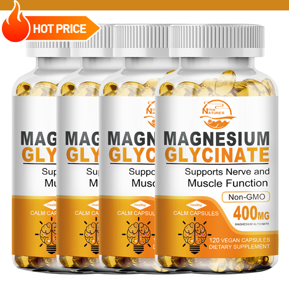 400mg Magnesium Glycinate High Absorption,Improved Sleep,Stress & Anxiety Relief