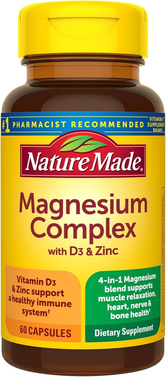Nature Made Magnesium Complex with D3 & Zinc 60 Capsules – 4in1 Magnesium blend