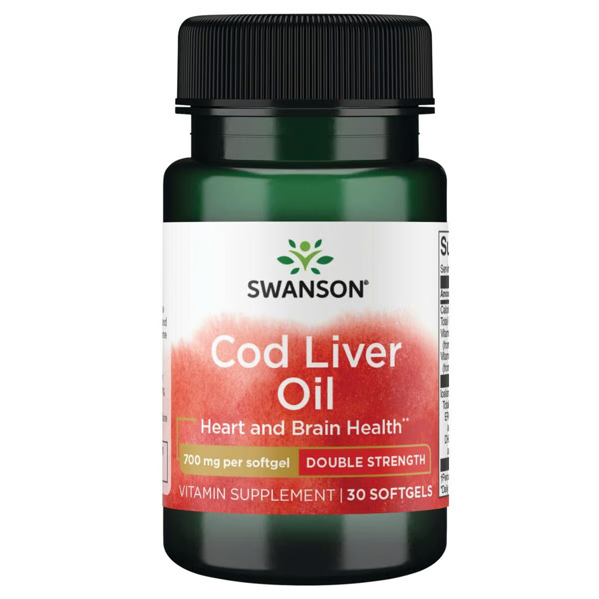 Swanson Cod Liver Oil – Double Strength 700 mg 30 Softgels