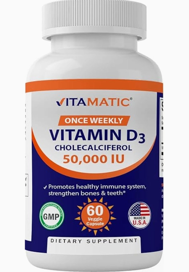 Vitamatic Vitamin D3 Once Weekly Dose 50 000 IU – 60 Vegetable capsules